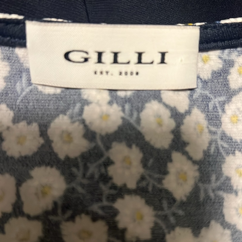 Gilli Navy Blue Floral Sleeveless V-neck Midi Dress - Picture 11 of 12